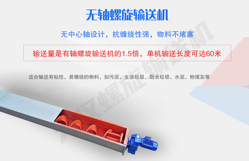 無中心軸設計，抗纏繞性強，物料不堵塞